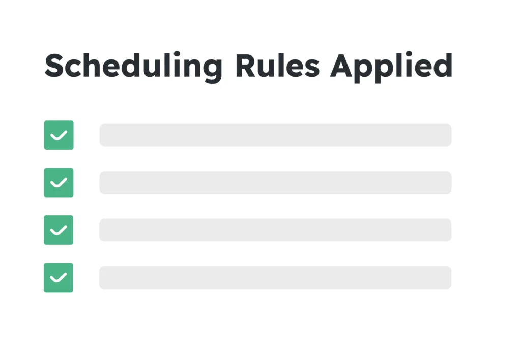 Scheduling rules applied automatically to optimise field workforce planning.