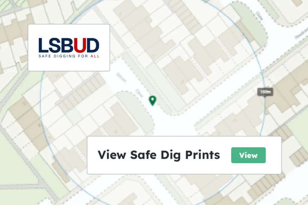 LSBUD integration providing access to safe dig prints for planned utility works.