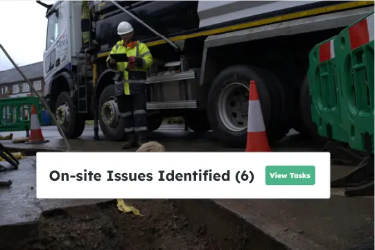 Utility site survey identifying on-site issues before work begins.