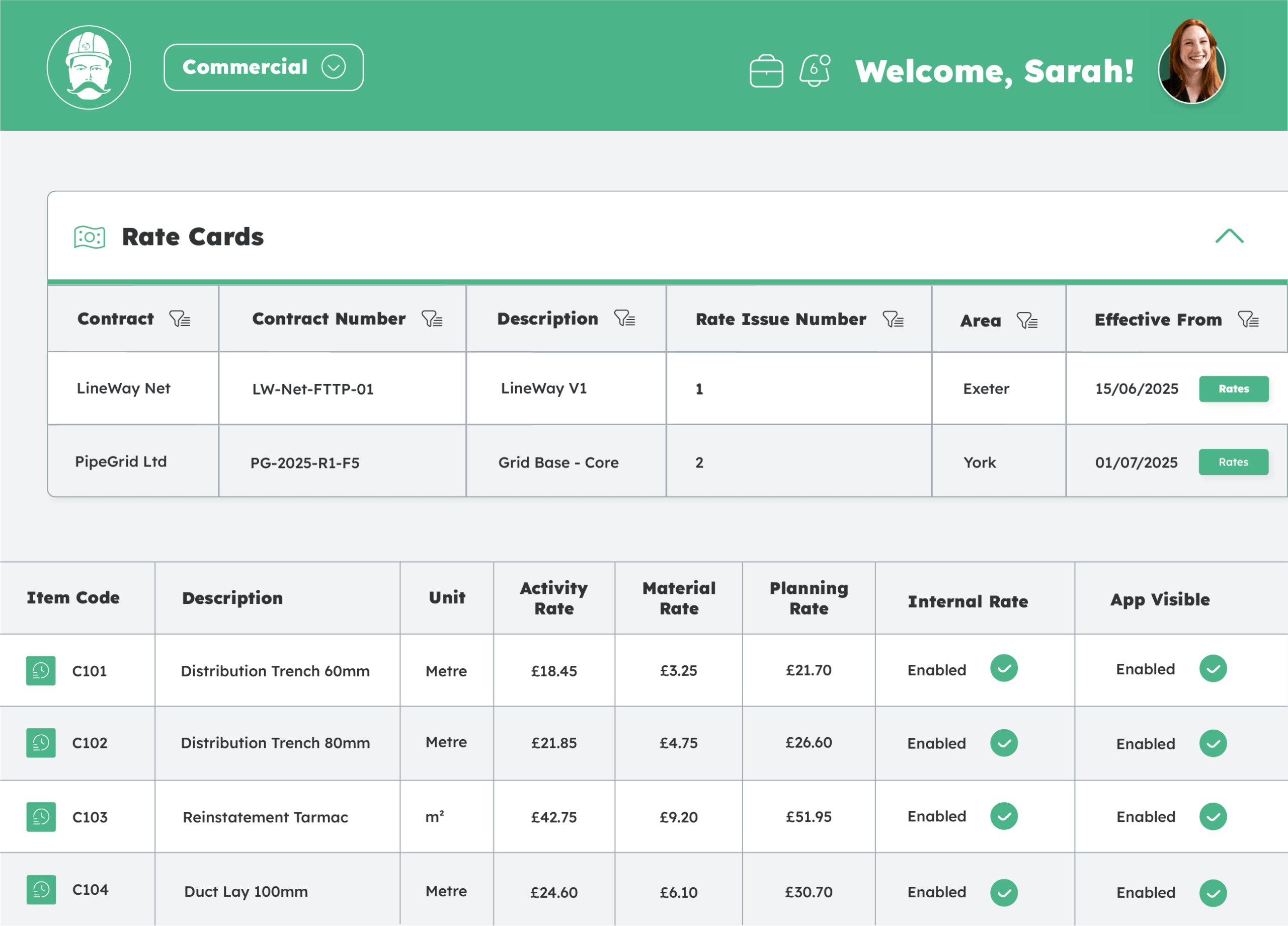 depotnet rate card management software
